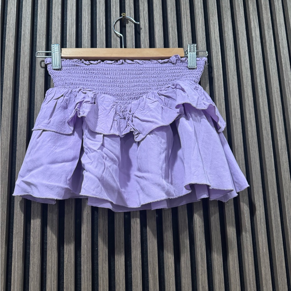 Katie J NYC size medium Lavender Smocked Ruffle Skirt